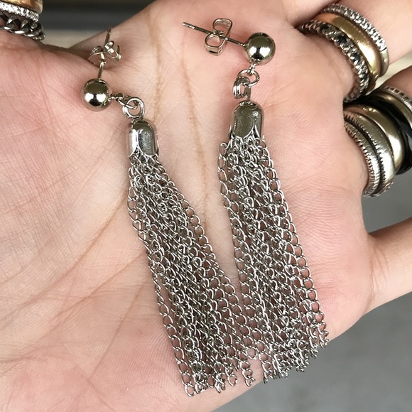 π΄SALE ! Silver dangly tassel chain nickel free - Picture 4 of 8